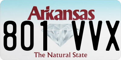 AR license plate 801VVX