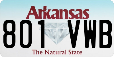 AR license plate 801VWB