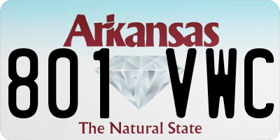 AR license plate 801VWC