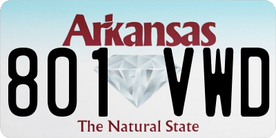 AR license plate 801VWD