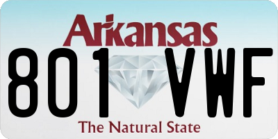 AR license plate 801VWF