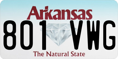 AR license plate 801VWG