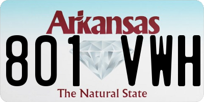 AR license plate 801VWH
