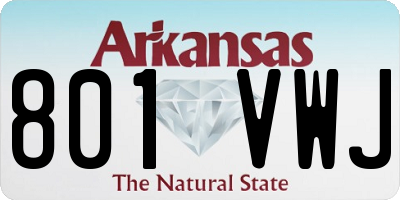 AR license plate 801VWJ