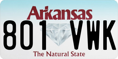 AR license plate 801VWK