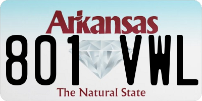 AR license plate 801VWL