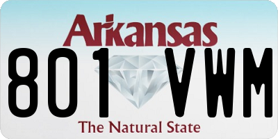 AR license plate 801VWM