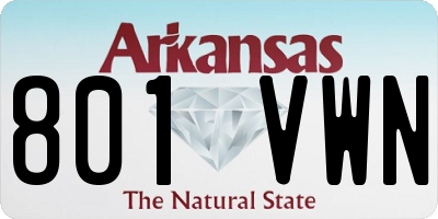 AR license plate 801VWN