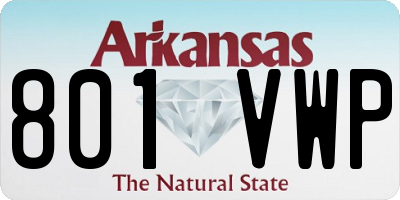 AR license plate 801VWP
