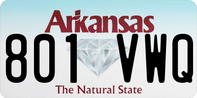 AR license plate 801VWQ