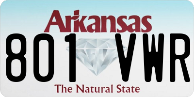 AR license plate 801VWR