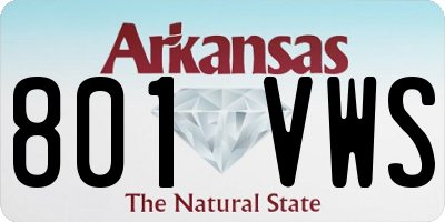 AR license plate 801VWS