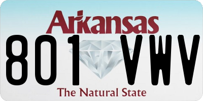 AR license plate 801VWV