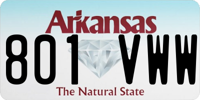 AR license plate 801VWW