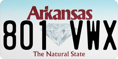 AR license plate 801VWX