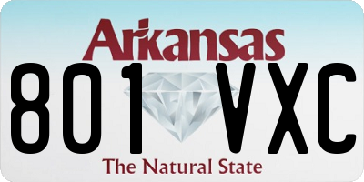 AR license plate 801VXC