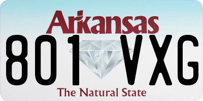 AR license plate 801VXG