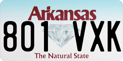 AR license plate 801VXK