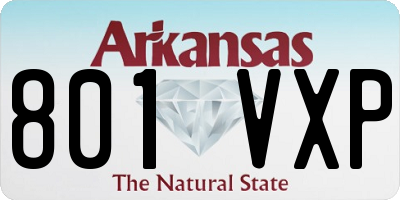 AR license plate 801VXP