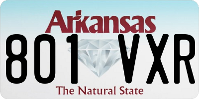 AR license plate 801VXR