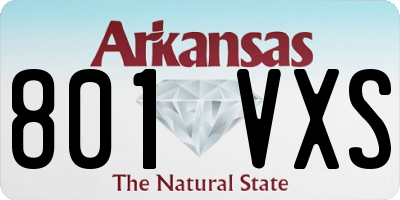 AR license plate 801VXS