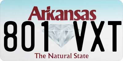 AR license plate 801VXT