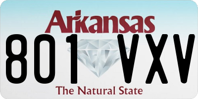 AR license plate 801VXV