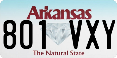 AR license plate 801VXY