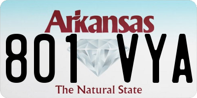AR license plate 801VYA