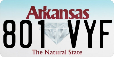 AR license plate 801VYF