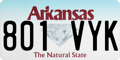 AR license plate 801VYK