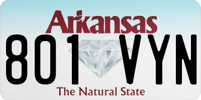 AR license plate 801VYN