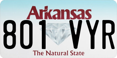AR license plate 801VYR
