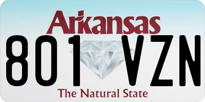 AR license plate 801VZN