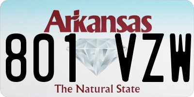 AR license plate 801VZW