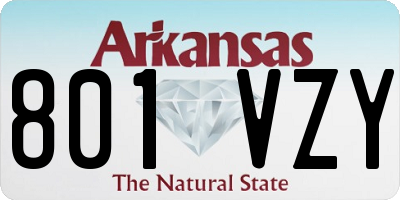 AR license plate 801VZY