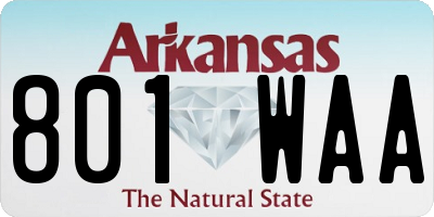 AR license plate 801WAA