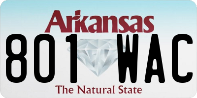 AR license plate 801WAC