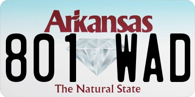 AR license plate 801WAD