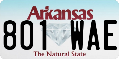 AR license plate 801WAE