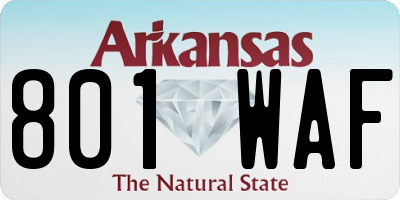 AR license plate 801WAF