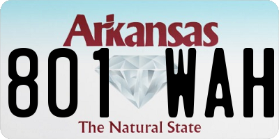 AR license plate 801WAH