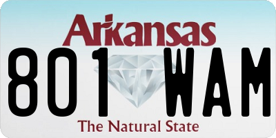 AR license plate 801WAM