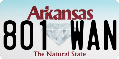AR license plate 801WAN