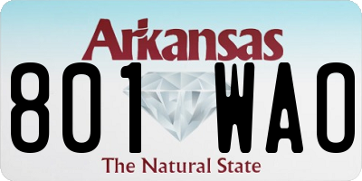 AR license plate 801WAO