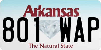 AR license plate 801WAP