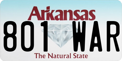 AR license plate 801WAR