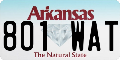 AR license plate 801WAT