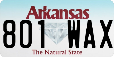 AR license plate 801WAX