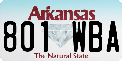 AR license plate 801WBA